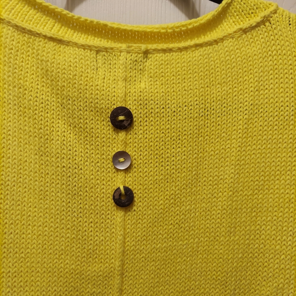 Pure Handknit 100% cotton womans sweater vibrant yellow size 3X - Picture 11 of 12
